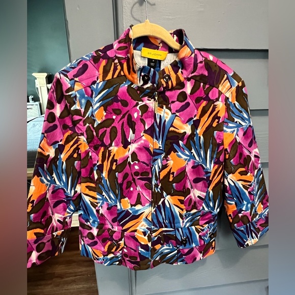 St. John Vibrant Patterned Blazer Women’s size 14 - Picture 1 of 14